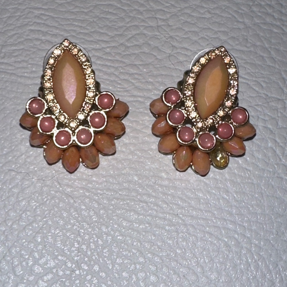 Elegant Pink and Gold Earrings